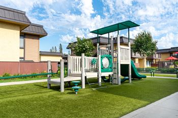 Childrens play area and basketball court